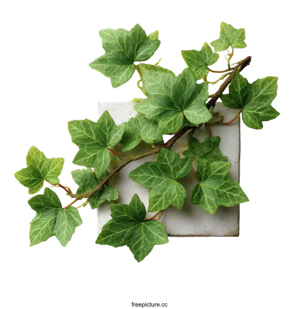 [Transparent Background PNG]Ivy Branch on a White Surface