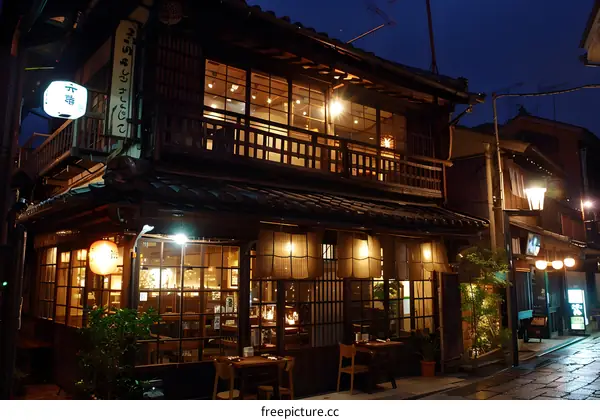 Japanese Restaurant Street Night View