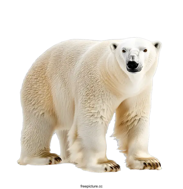 [Transparent Background PNG]Polar Bear Standing on White Background
