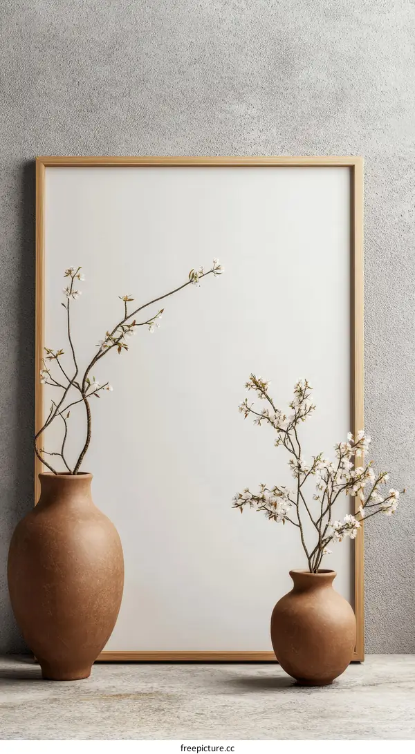 Minimalist Floral Arrangement with Empty Frame