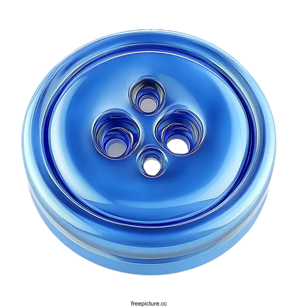 [Transparent Background PNG]Glossy Blue Button Illustration
