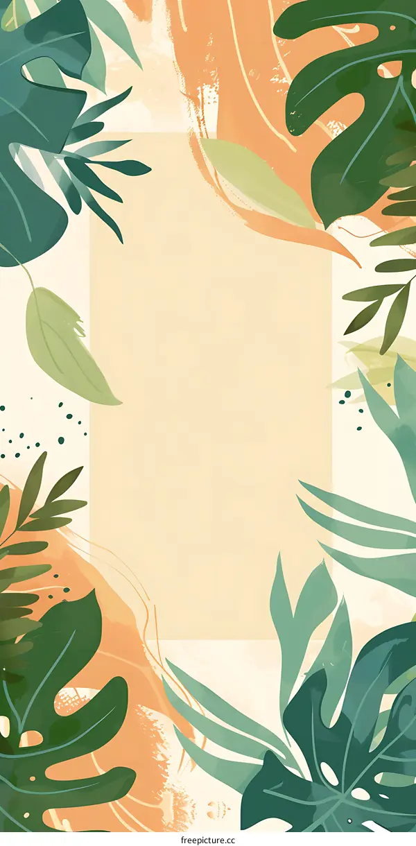 Tropical Leaves Abstract Background Design