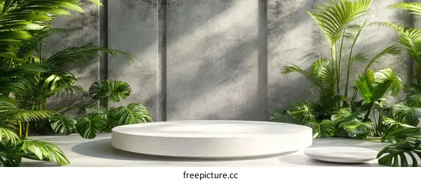 Modern Tropical Plant Display Podium