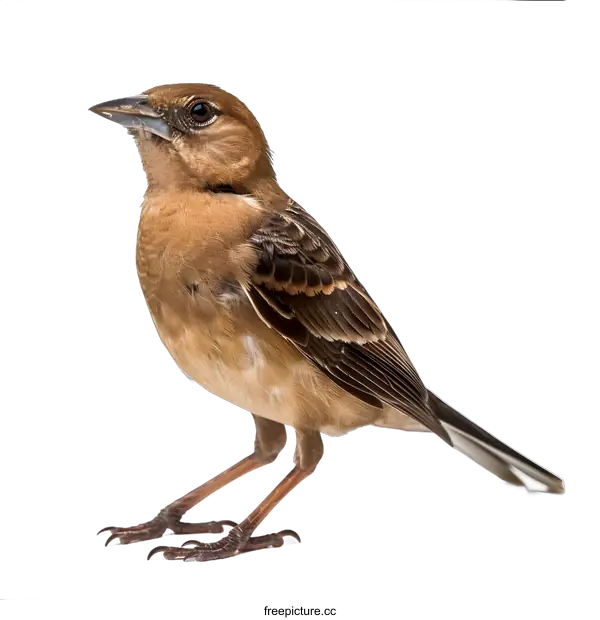 [Transparent Background PNG]Close up of a Brown Bird Standing on White Background