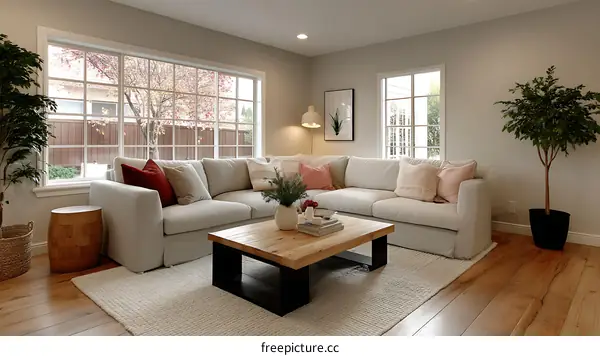 Modern Living Room with Cozy Sectional Sofa