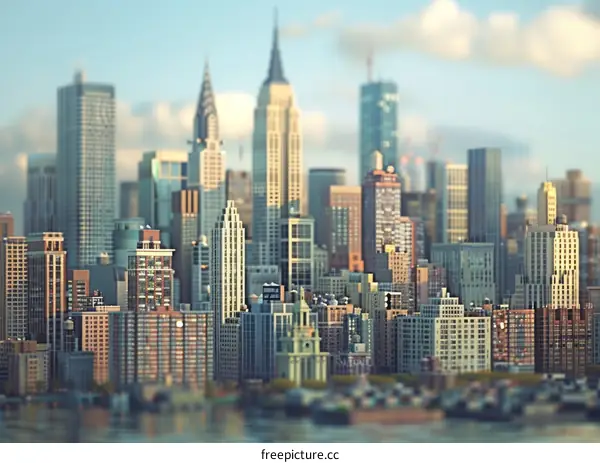 Stylized Skyline of a Modern City