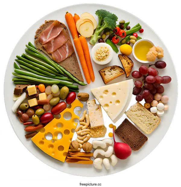 [Transparent Background PNG]Cheese and Snack Food Plate
