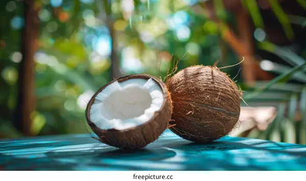 Coconut, a tropical fruit that is high in nutrients and has many health benefits