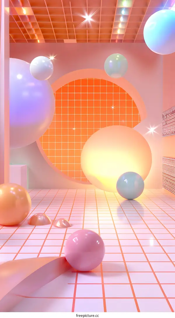 Abstract Pastel Color Sphere 3D Rendering Illustration