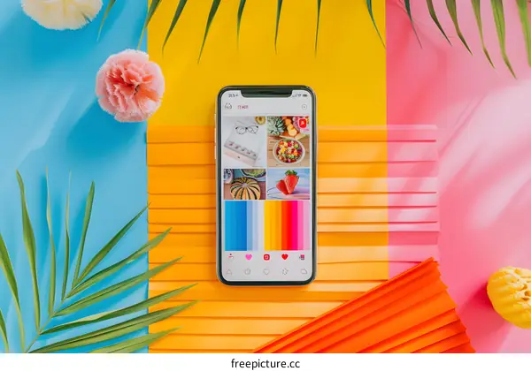 Colorful Phone Screen with Summer Images