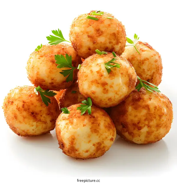Heap of fried potato croquettes