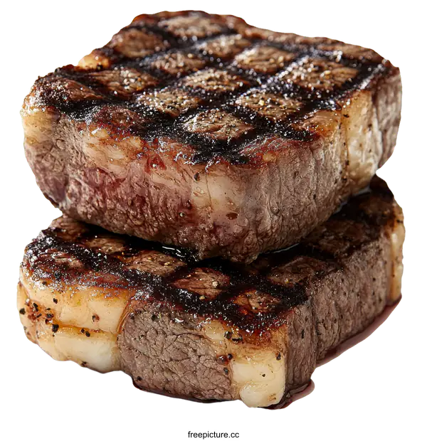 [Transparent Background PNG]Grilled Steak Deliciousness Close-up