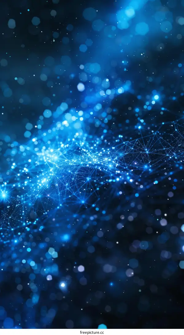 Blue Glowing Plexus Network with Glowing Dots