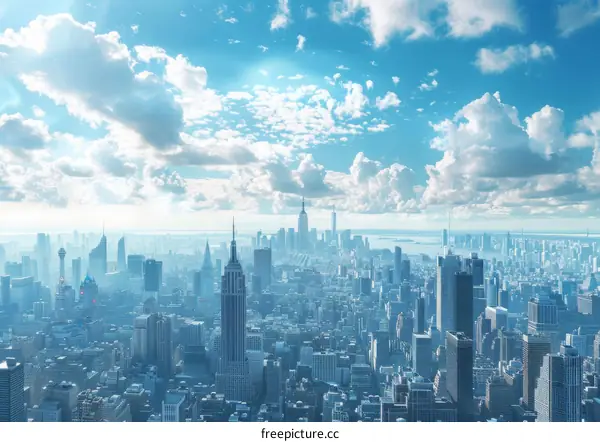 Panoramic Cityscape of a Futuristic Metropolis