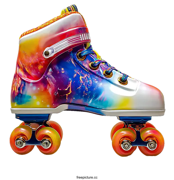 [Transparent Background PNG]Colorful Galaxy Design Roller Skates