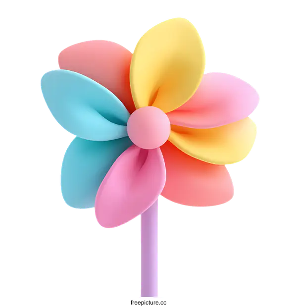 [Transparent Background PNG]Colorful Cartoon Pinwheel Illustration