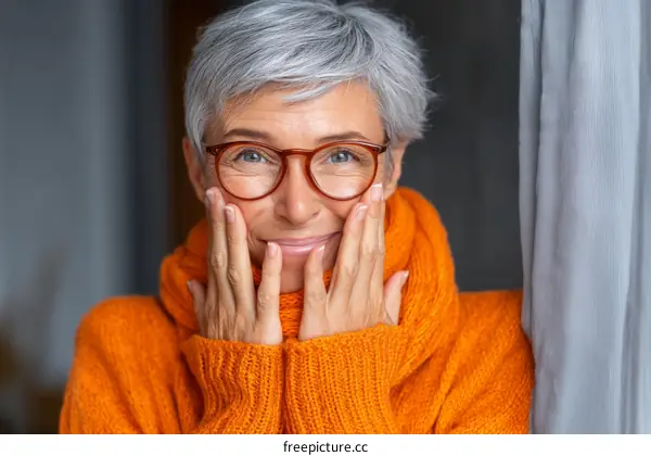 Close-up Portrait of a Smiling Senior Woman