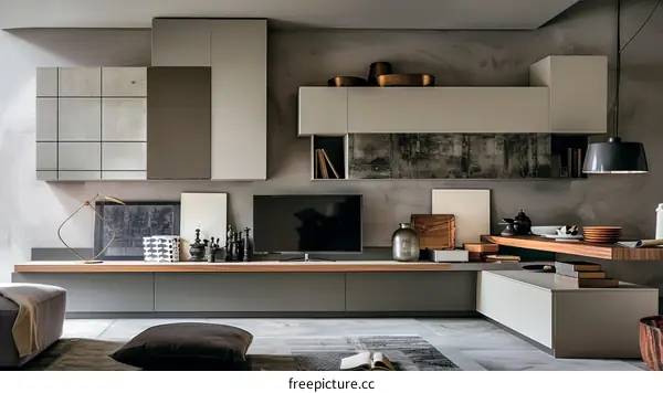 Modern minimalist interior design living room