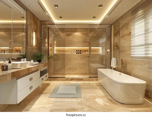 Luxury Modern Bathroom Design Illustration