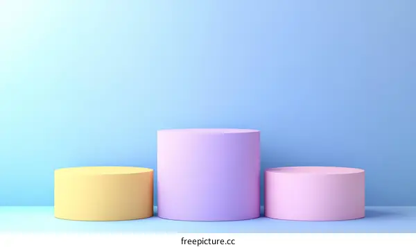 Pastel Cylindrical Display Stands