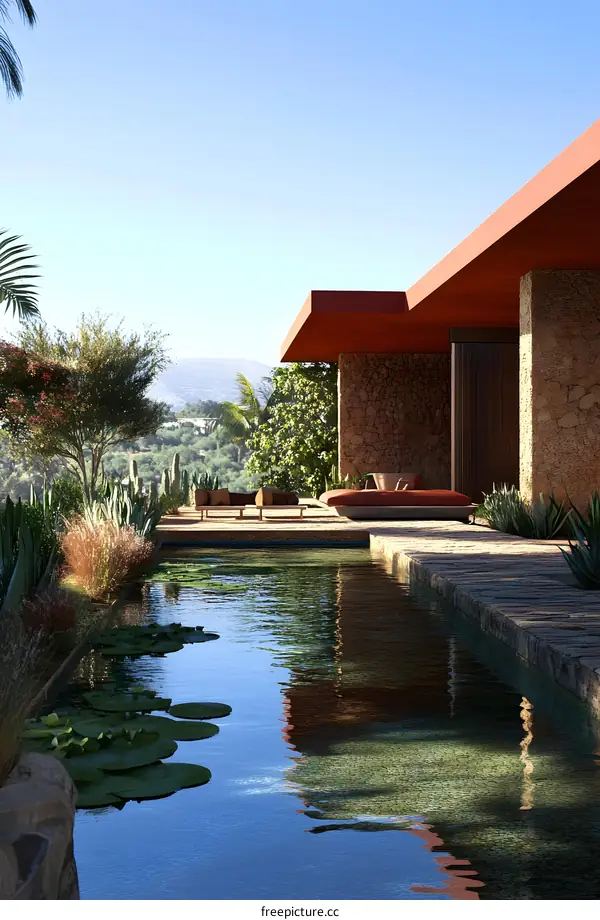 Modern House with Pool and Patio