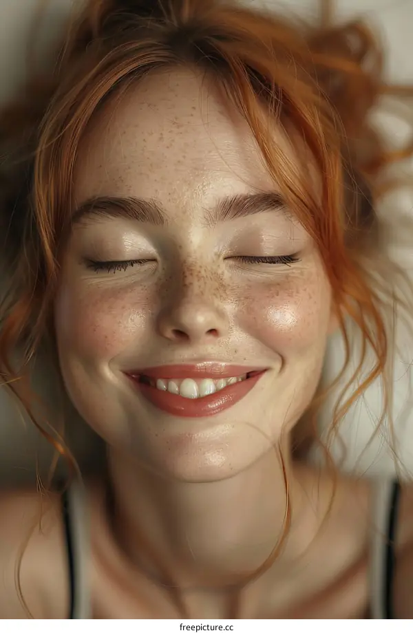 Closeup Portrait of a Redhead Woman