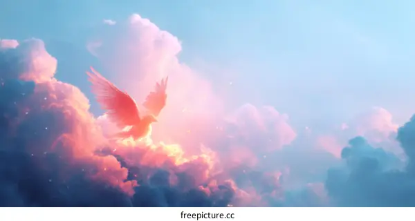 A Beautiful Bird Soaring Through the Clouds