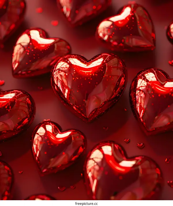 A red heart on a red background