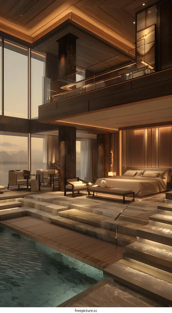 Indoor luxury duplex apartment