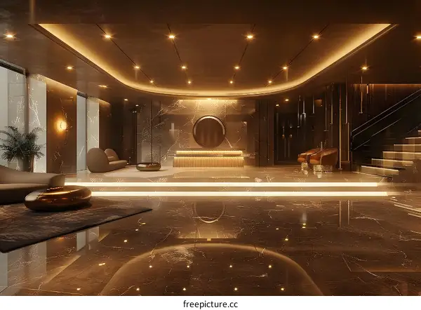 Luxury hotel lobby