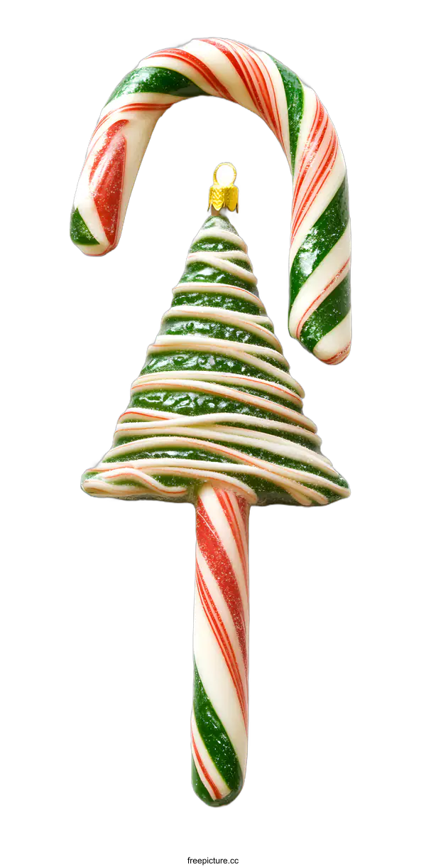[Transparent Background PNG]Candy Cane Christmas Tree Ornament