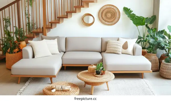 Modern Sectional Sofa in a Cozy Living Room