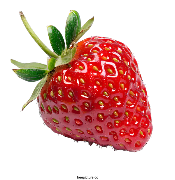 [Transparent Background PNG]Single Strawberry on White Background