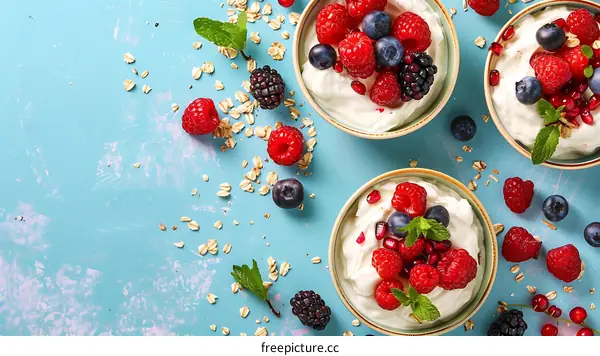 Delicious Yogurt with Fresh Berries and Granola