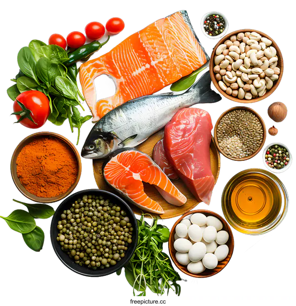 [Transparent Background PNG]Fresh Food Ingredients for Cooking Seafood Recipe