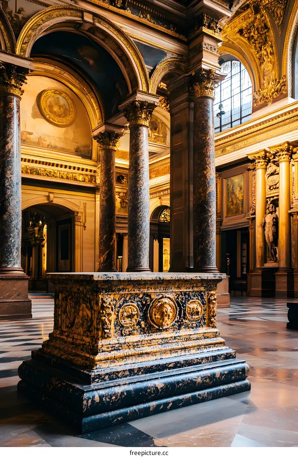 Interior of the Chapel of the Invalides in Paris France