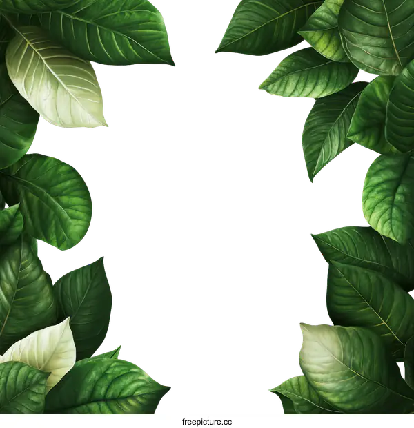 [Transparent Background PNG]Elegant Tropical Leaf Border Design