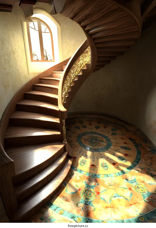 Spiral Staircase in a Luxury Home Interior Design