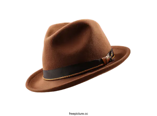 [Transparent Background PNG]Brown Fedora Hat on White Background