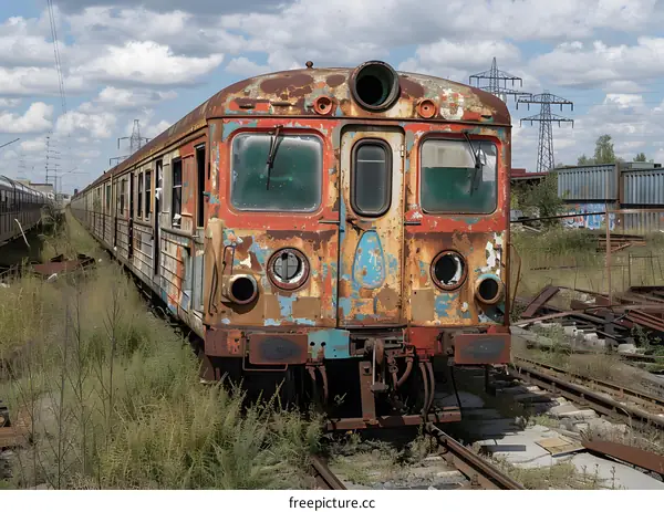 rusty abandoned train carriage
