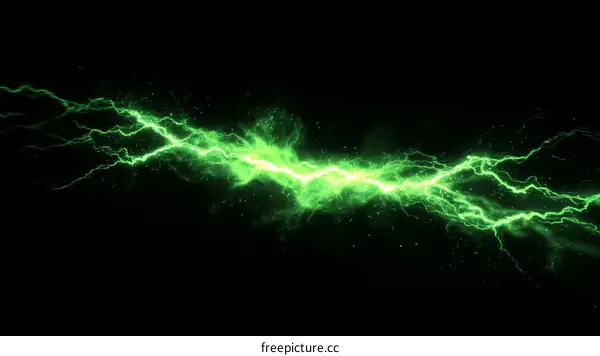 Abstract Green Electric Lightning Background Design