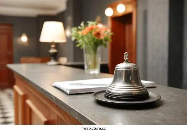 Hotel Reception Desk with Service Bell