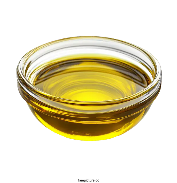 [Transparent Background PNG]Glass Bowl Filled with Olive Oil