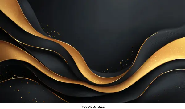 Abstract Luxury Black and Gold Wavy Background Design