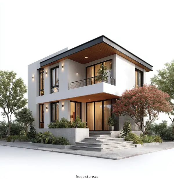 Modern House Exterior Design Illustration