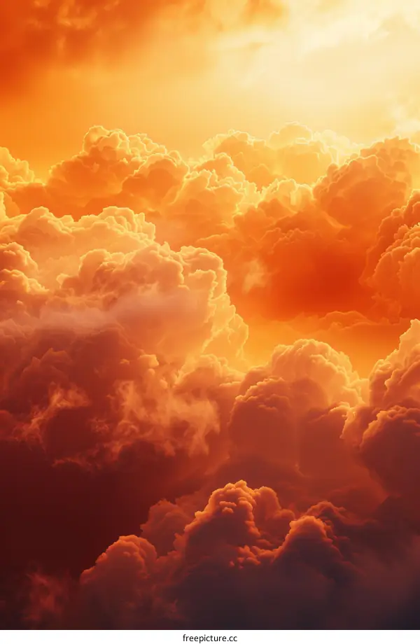 Captivating Sunset: Radiant Orange and Crimson Hues