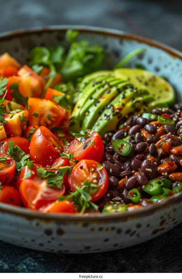 Black Bean Salad With Tomato and Avocado