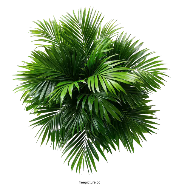 [Transparent Background PNG]Closeup of a Lush Tropical Palm Plant