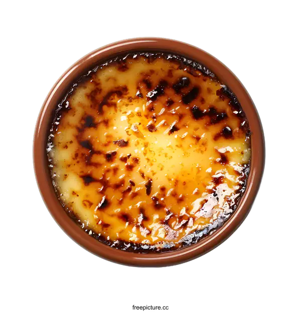 [Transparent Background PNG]Close-up of Creme Brulee in a ramekin
