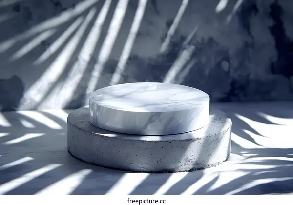 Modern Minimalist Marble and Concrete Display Podium